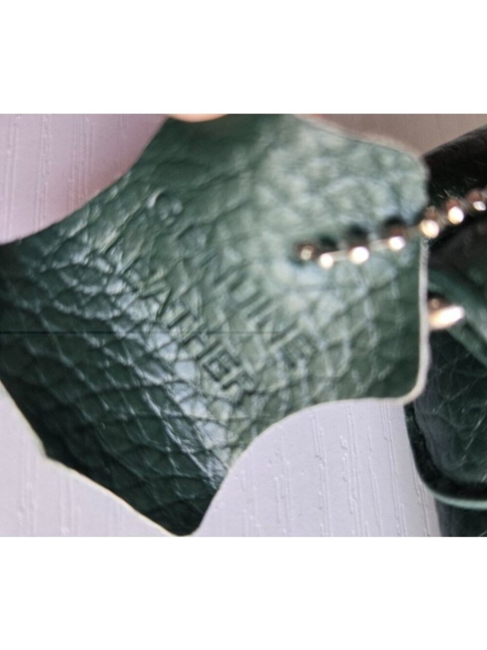 Small Crossbody Bag ~ Genuin Green Leather ~Flap Boho Purse with Zipper - Picture 5 of 7